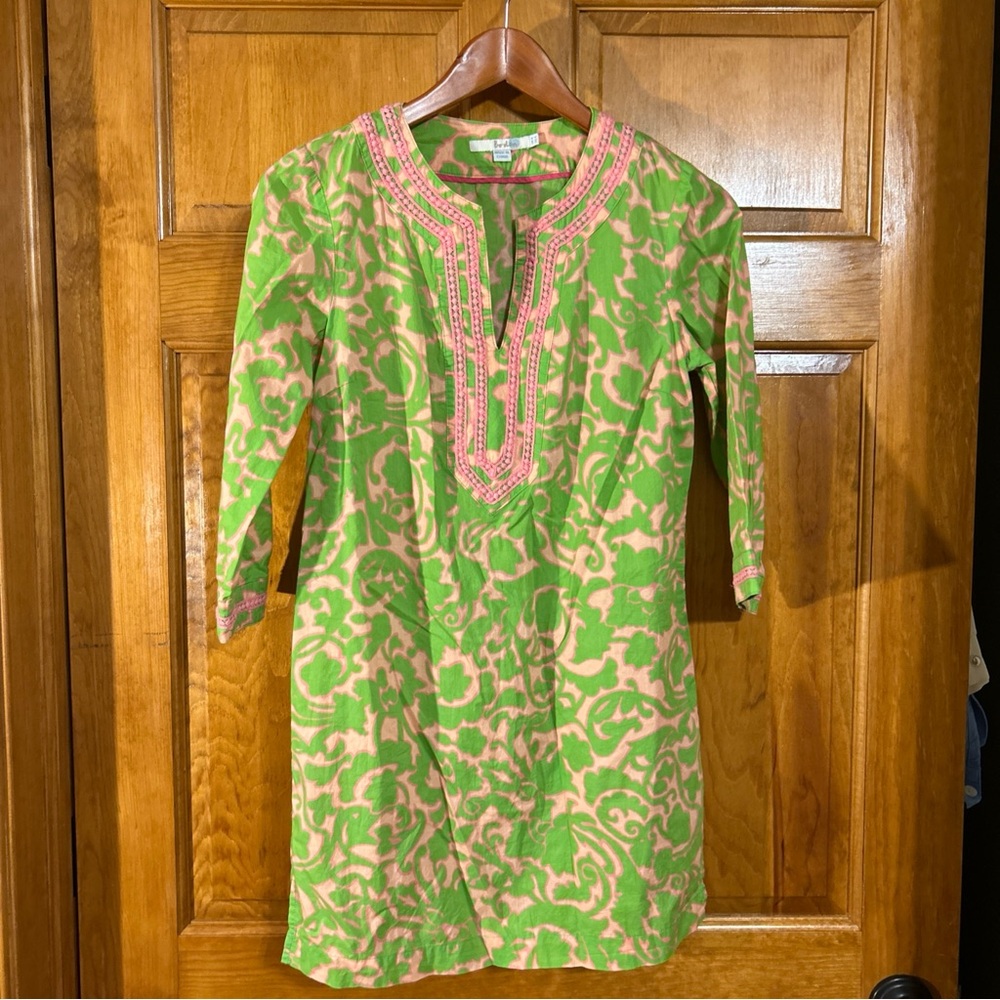 Boden Women’s Green& Pink Tunic/ Beach Cover Up Sz US 4-EUC